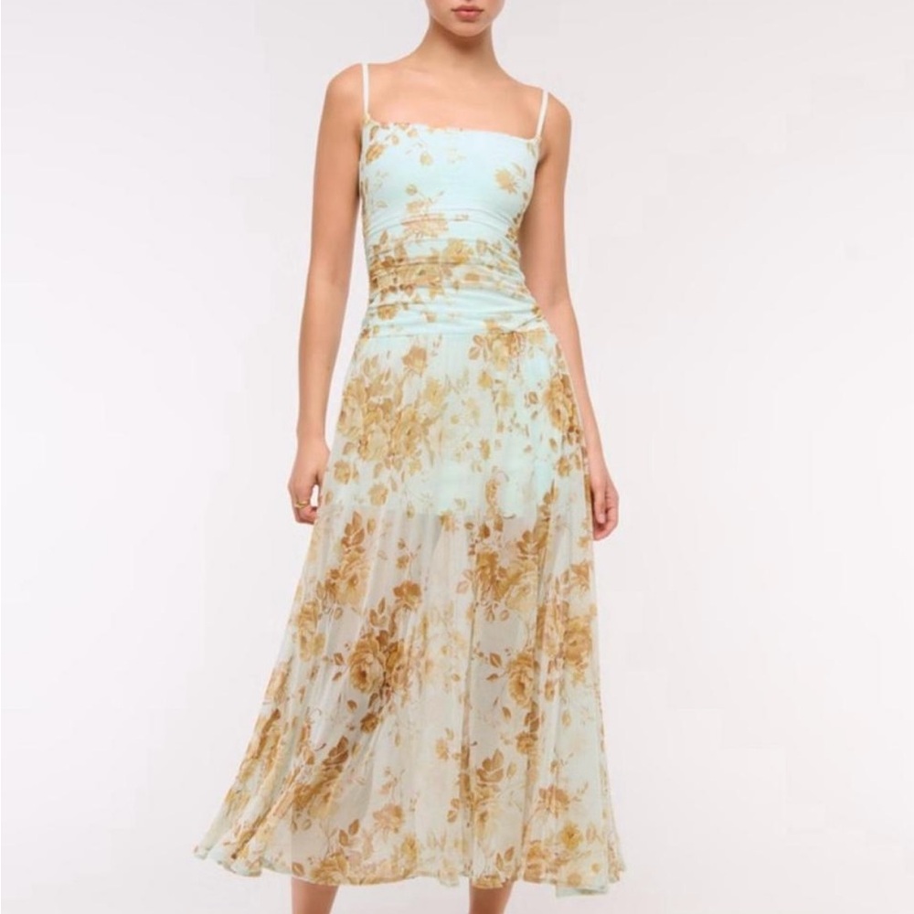 Abercrombie & Fitch Light Blue Floral maxi Dress
